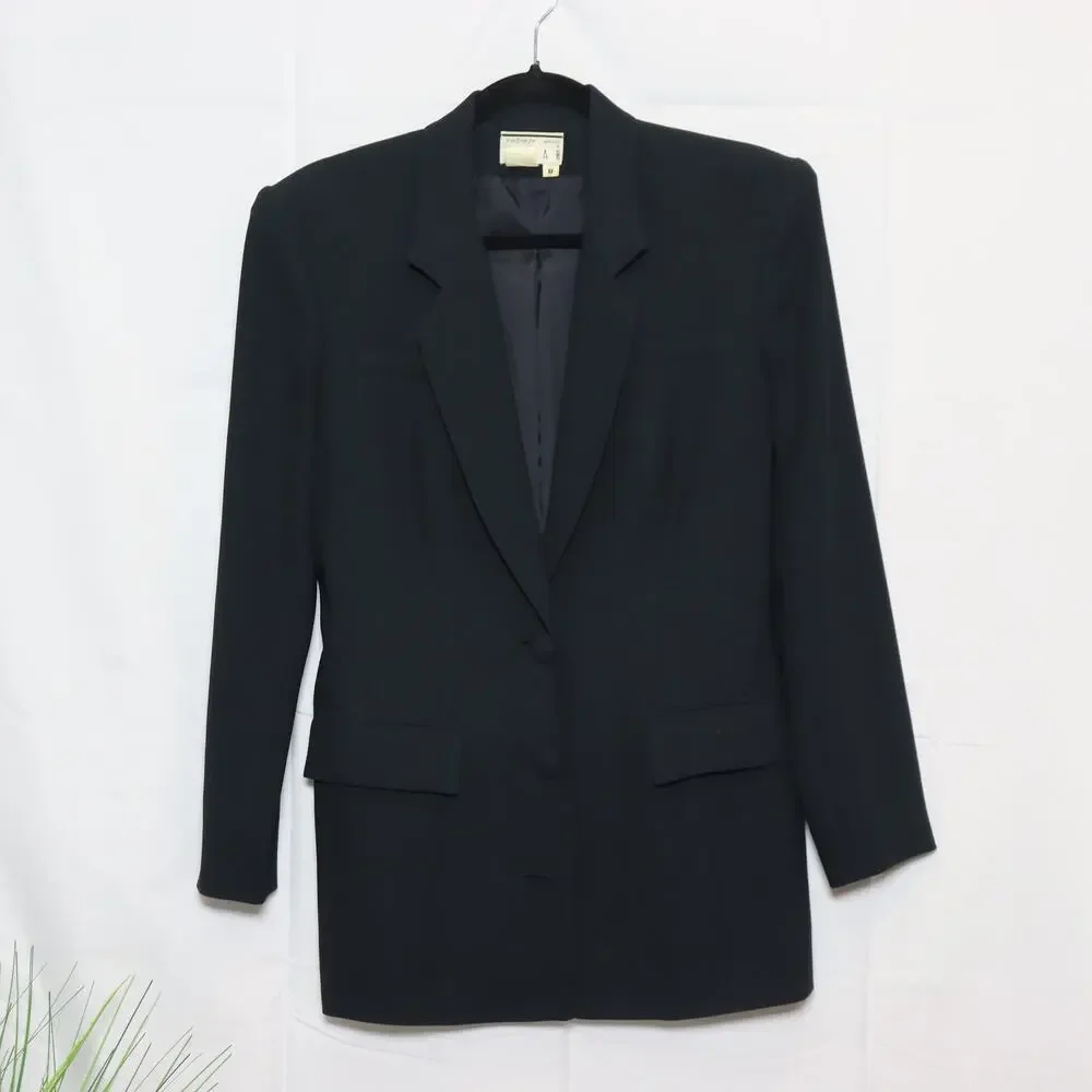 Ann Tjian for Kenar‎ Petite Black Tailored Blazer Size 8